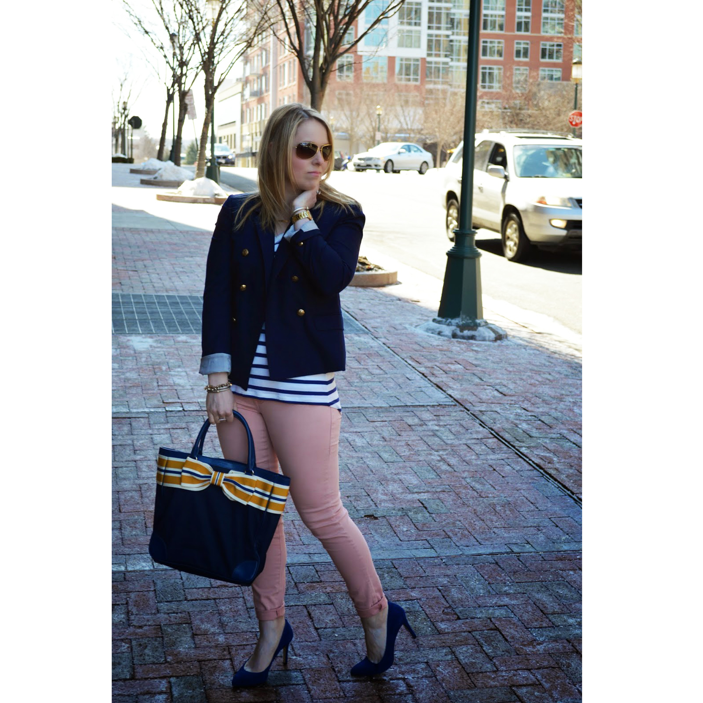 Pink, Navy and Stripes for Spring