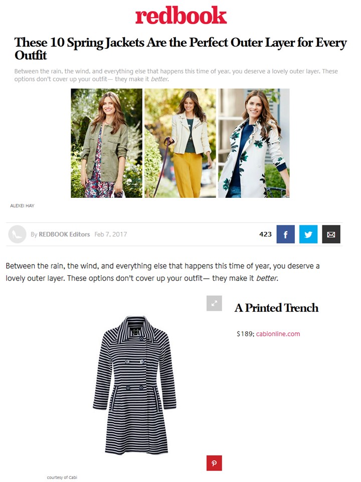 Spotted in redbook: cabi’s Spring 2017 Maritime Trench