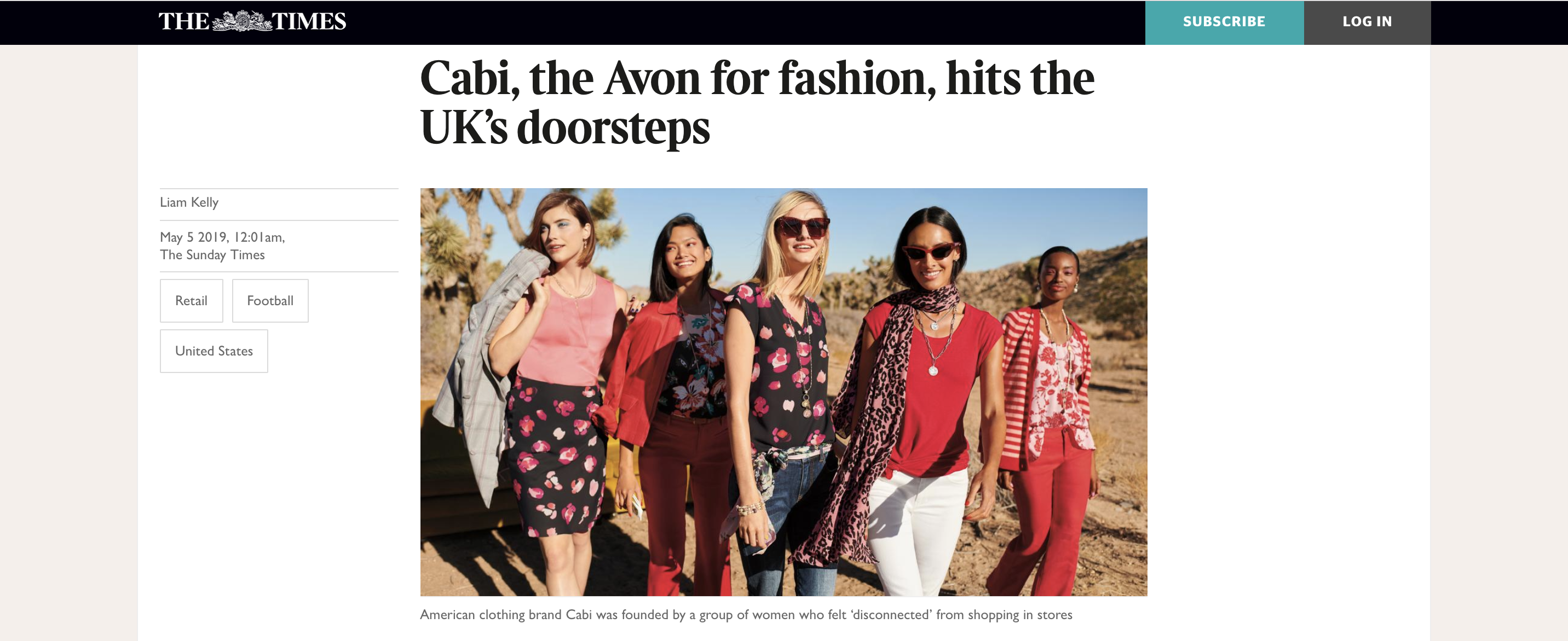 spotted on the sunday times: the launch of cabi in the uk