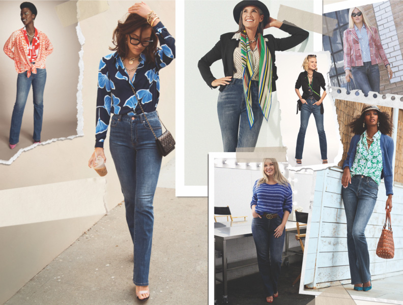 Collage image of models wearing denim from the Spring 2022 Collection