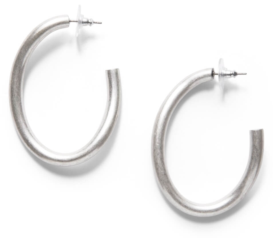 Swagger Hoop Earrings in Silver