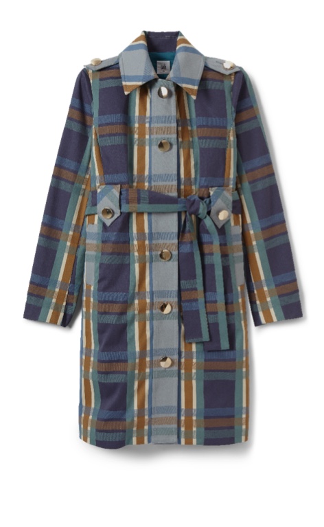 Highclere Trench in Modern Plaid