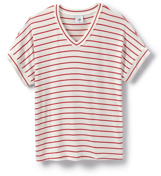Cookout Tee in Red and White Stripe