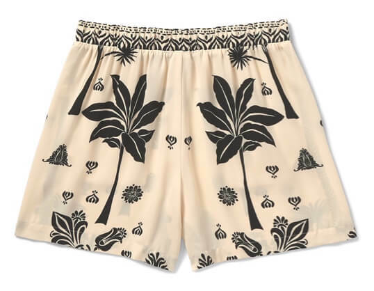 The Marrakesh Short in Black and Cream.